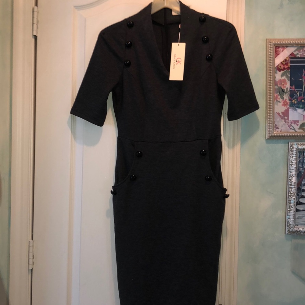 BNWTAGS Gray stretchy dress sz4-6